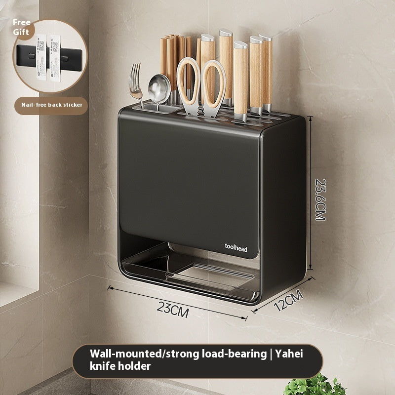 Gun Gray Kitchen Knife Holder Rack