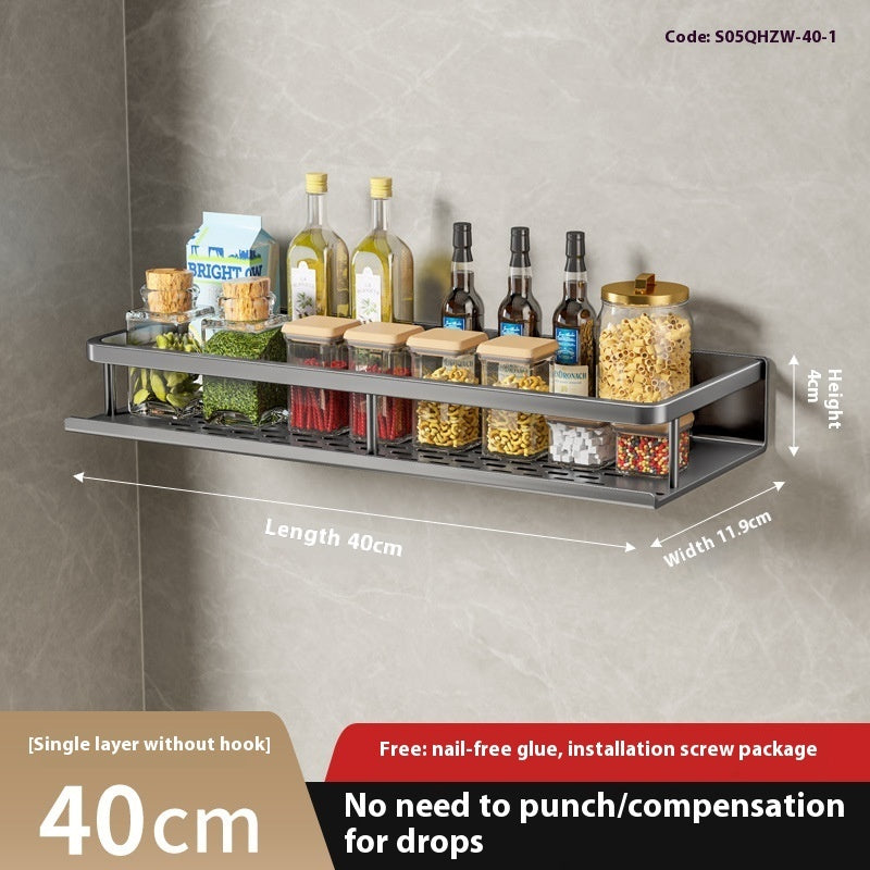 Multifunctional Wall-Mount Kitchen Rack for Seasoning
