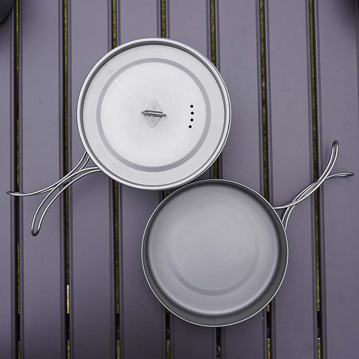 Pure Titanium Frying Pan Portable Cooking Pot