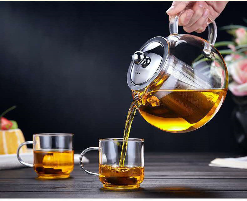 Heat Resistant Glass Flower Teapot Thickened Tea Pot