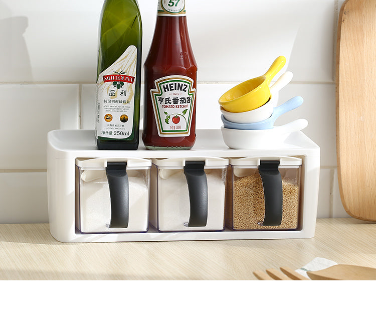 Stacked Plastic Spice Storage Boxes For Kitchen Seasonings