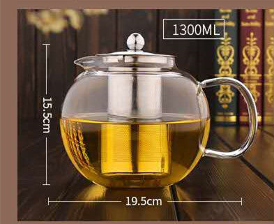 Heat Resistant Glass Flower Teapot Thickened Tea Pot