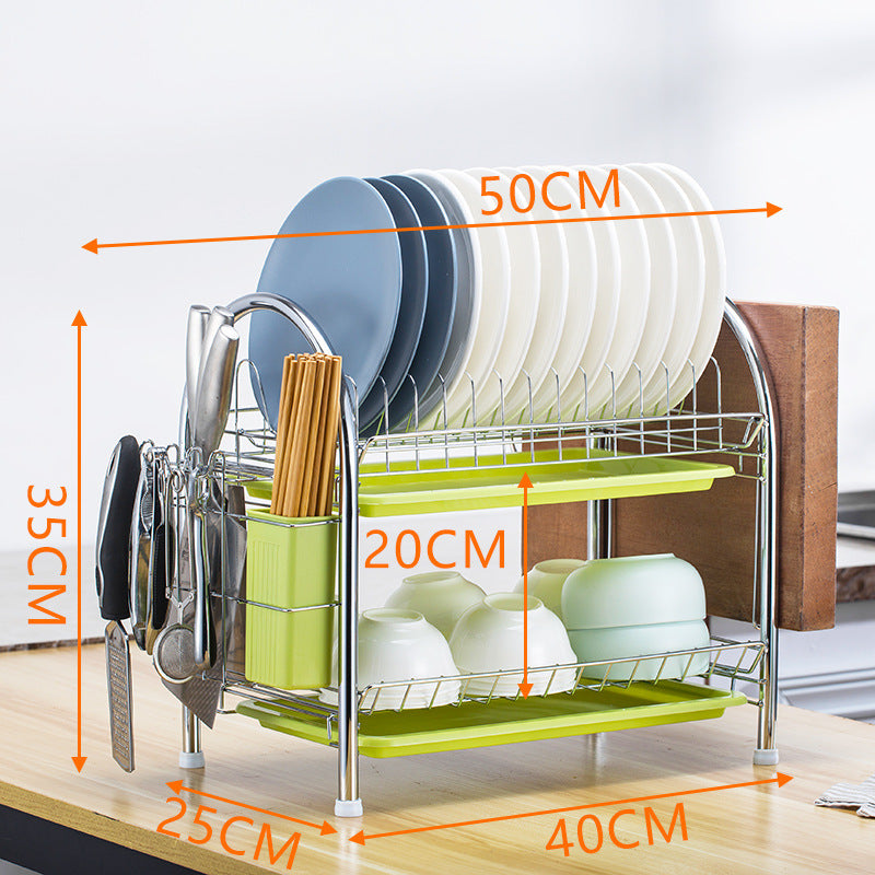 Multi-Layer Kitchen Countertop Dish and Utensil Rack