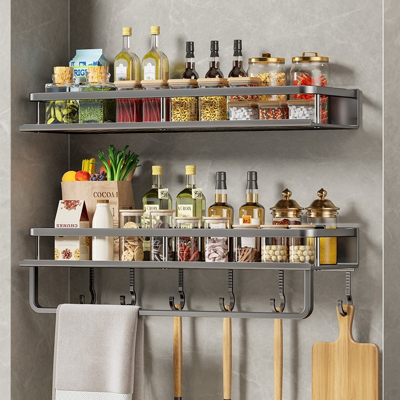 Multifunctional Wall-Mount Kitchen Rack for Seasoning
