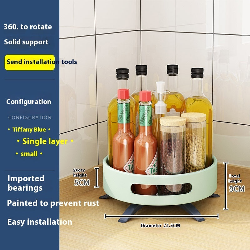 Double-Layer Rotating Kitchen Storage Rack