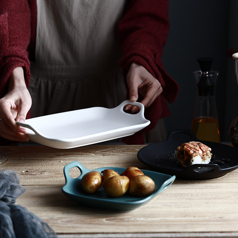 Heat Resistant Oven Baking Tray with Handles