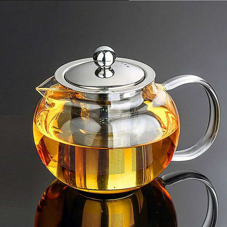 Heat Resistant Glass Flower Teapot Thickened Tea Pot