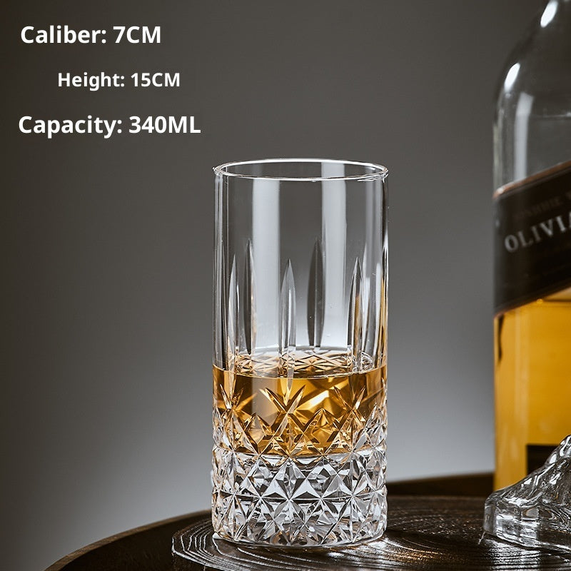 Hand Carved Whiskey Polished Carved Crystal Glasses