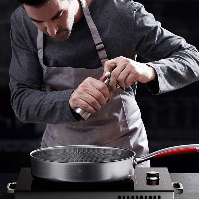 Stainless Steel Honeycomb Skillet Steak & Saucepan