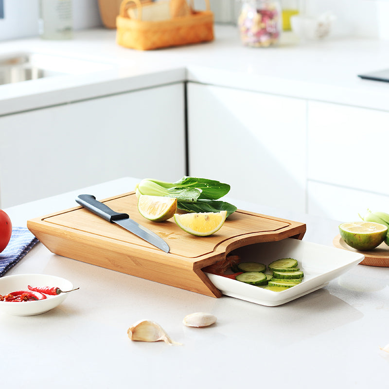 Multifunctional Household Chopping Board with Tray