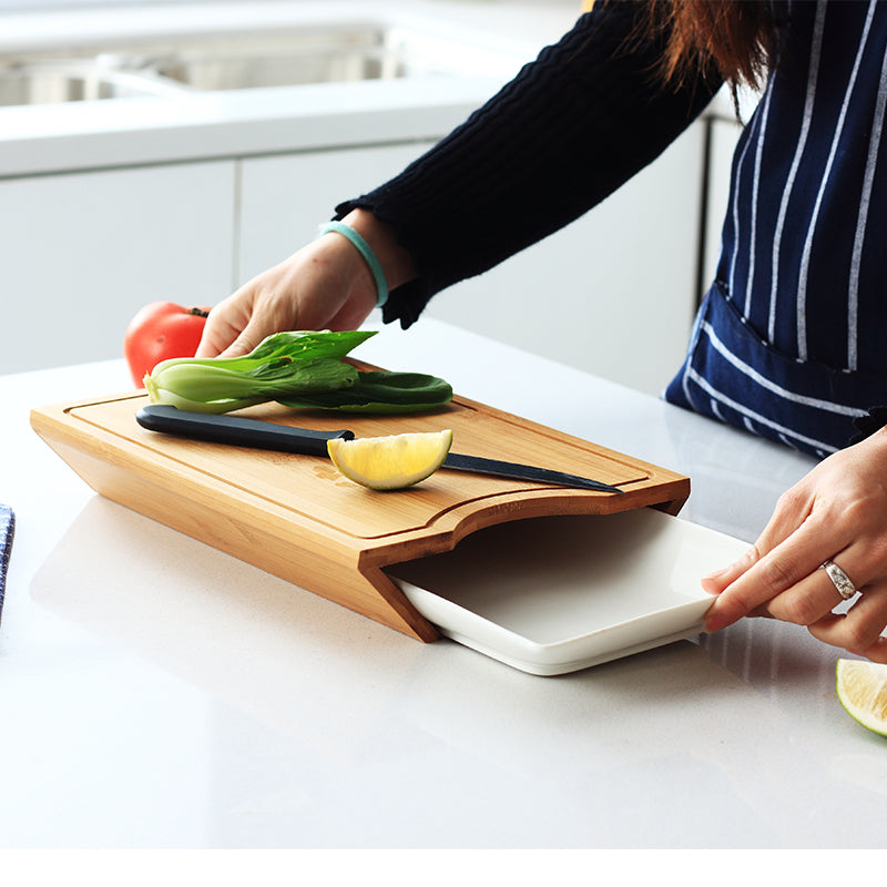 Multifunctional Household Chopping Board with Tray