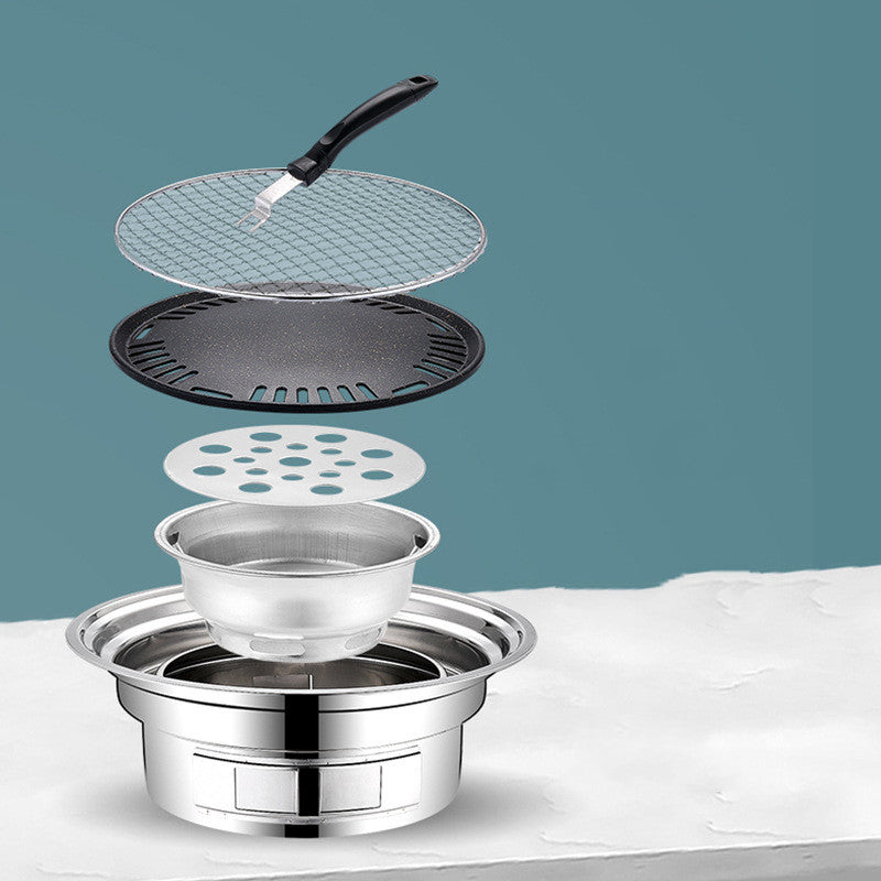 Korean Stainless Steel Portable Charcoal BBQ Grill