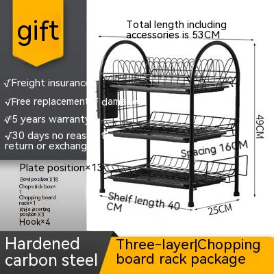 Multi-Layer Kitchen Countertop Dish and Utensil Rack