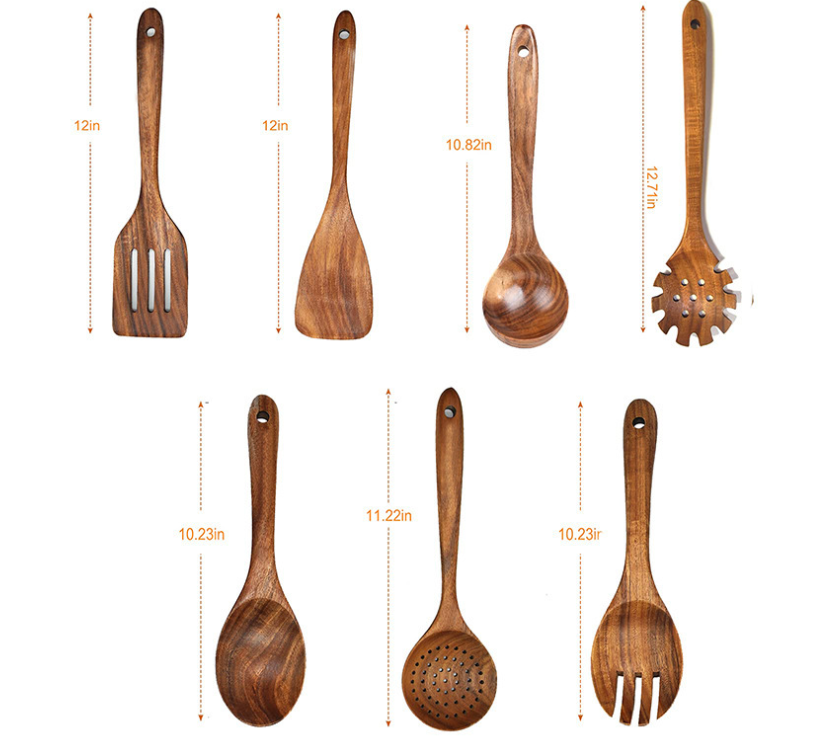 Wooden Kitchenware Set – Teak Spoon & Spatula