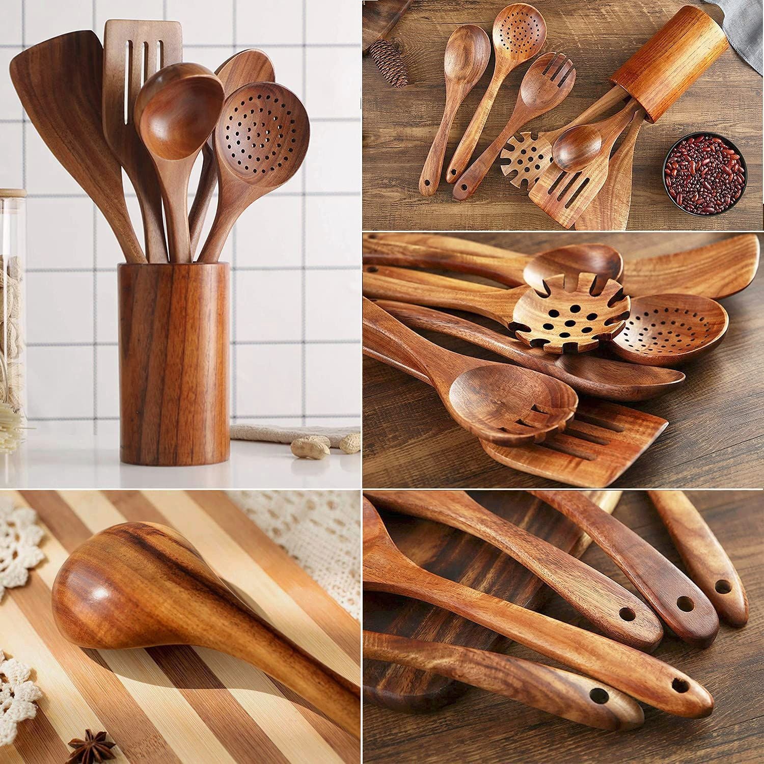 Wooden Kitchenware Set – Teak Spoon & Spatula