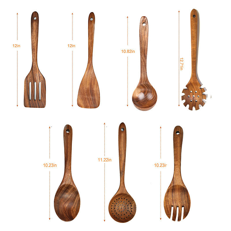 Wooden Kitchenware Set – Teak Spoon & Spatula