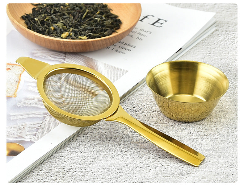 304 Stainless Steel Tea Strainer Set Two Piece Kitchen Tool