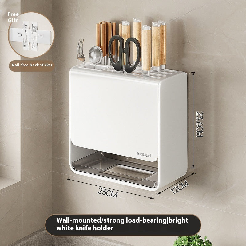 Gun Gray Kitchen Knife Holder Rack