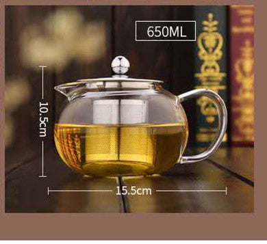 Heat Resistant Glass Flower Teapot Thickened Tea Pot