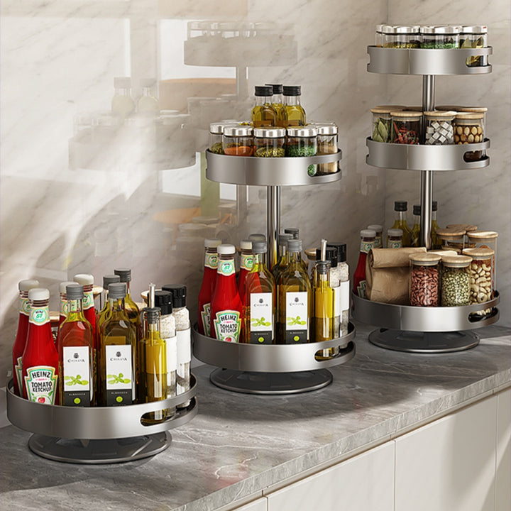 Double-Layer Rotating Kitchen Storage Rack