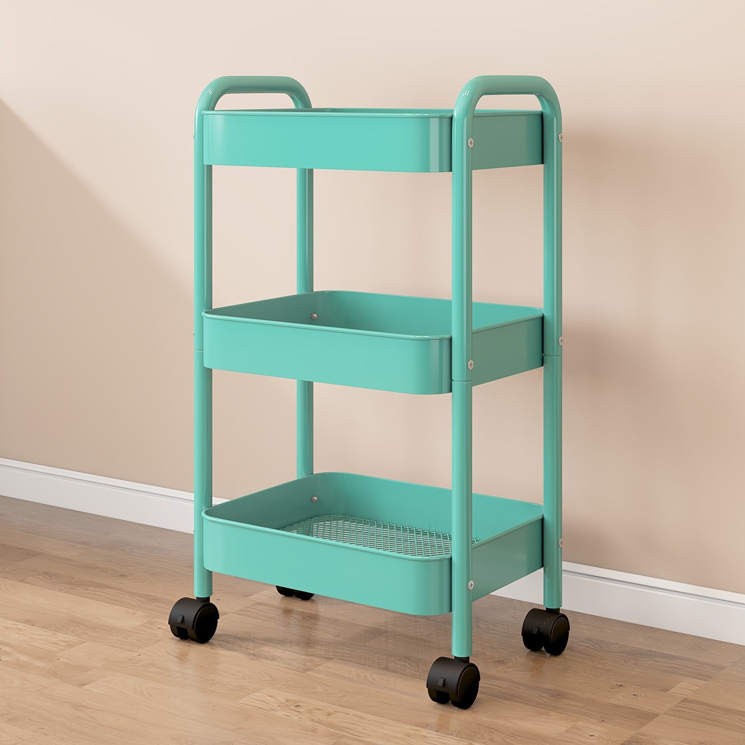 Kitchen Metal Multi-layer Storage Rack Household Floor Mobile