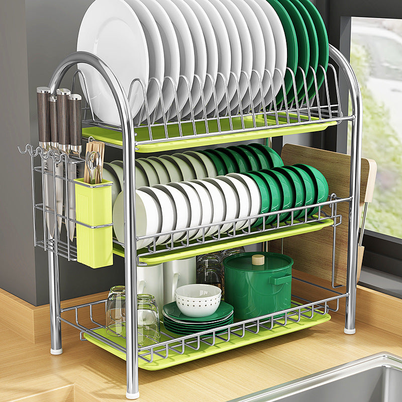 Multi-Layer Kitchen Countertop Dish and Utensil Rack