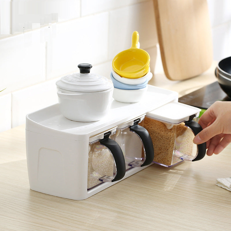 Stacked Plastic Spice Storage Boxes For Kitchen Seasonings