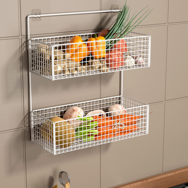 Wall-mounted Seasoning Rack Punch-free Vegetable Basket