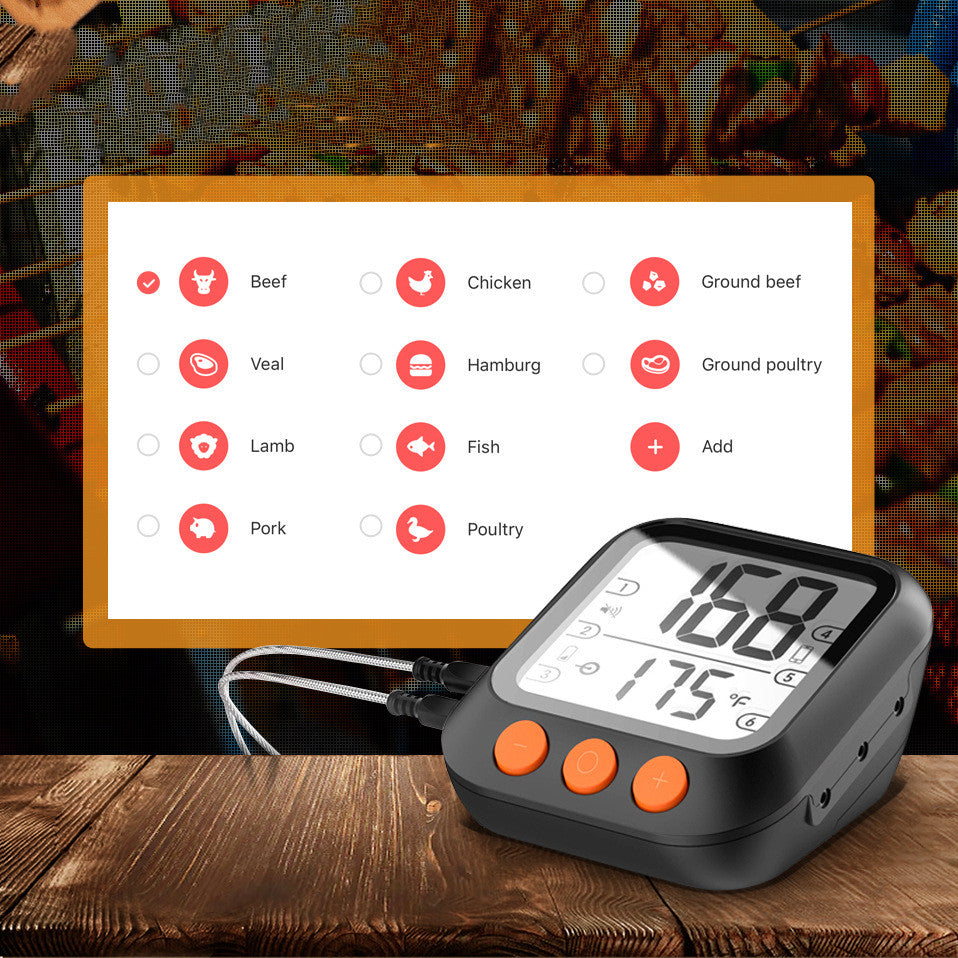 Smart Barbecue Meat Thermometer With Phone App Monitoring