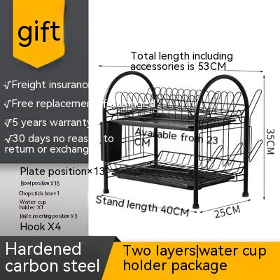 Multi-Layer Kitchen Countertop Dish and Utensil Rack