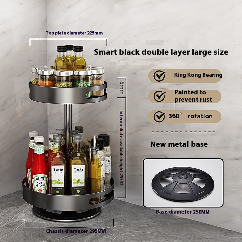 Double-Layer Rotating Kitchen Storage Rack