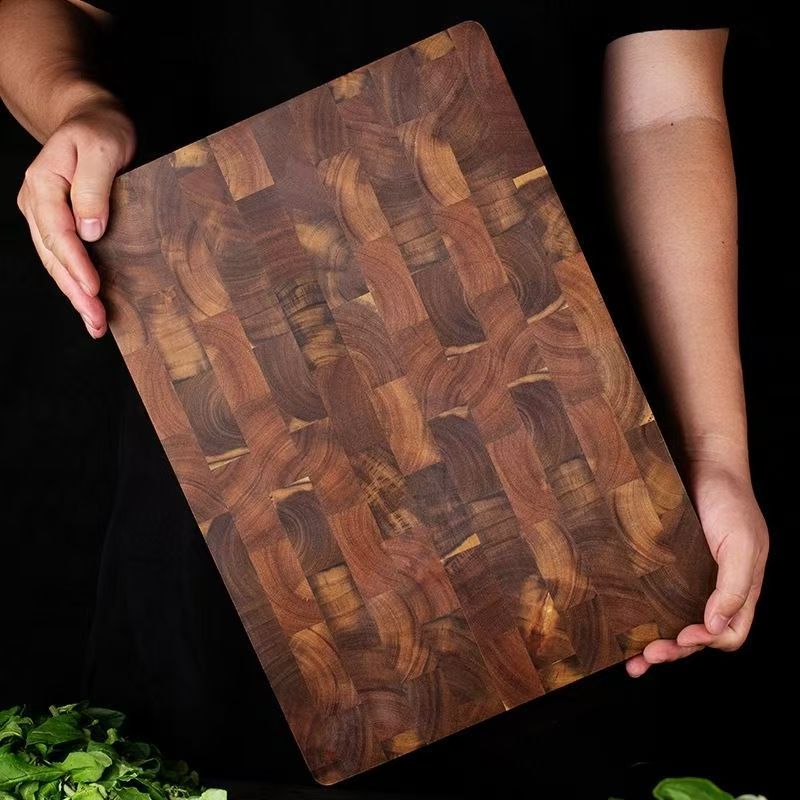 Acacia Wood Cutting Board Grid Design