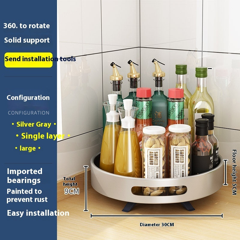 Double-Layer Rotating Kitchen Storage Rack
