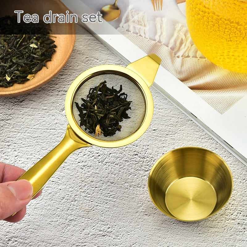 304 Stainless Steel Tea Strainer Set Two Piece Kitchen Tool