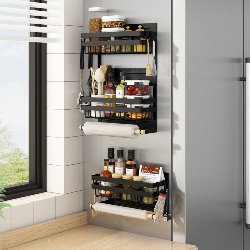 Magnetic Multi-Function Refrigerator Side Storage Rack