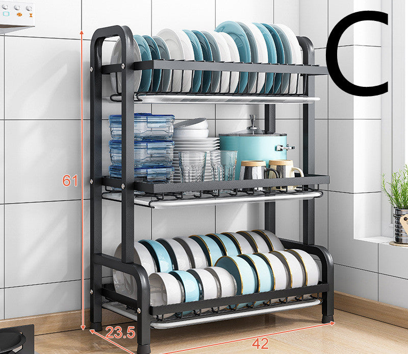 Small Countertop Kitchen Dish Draining Rack