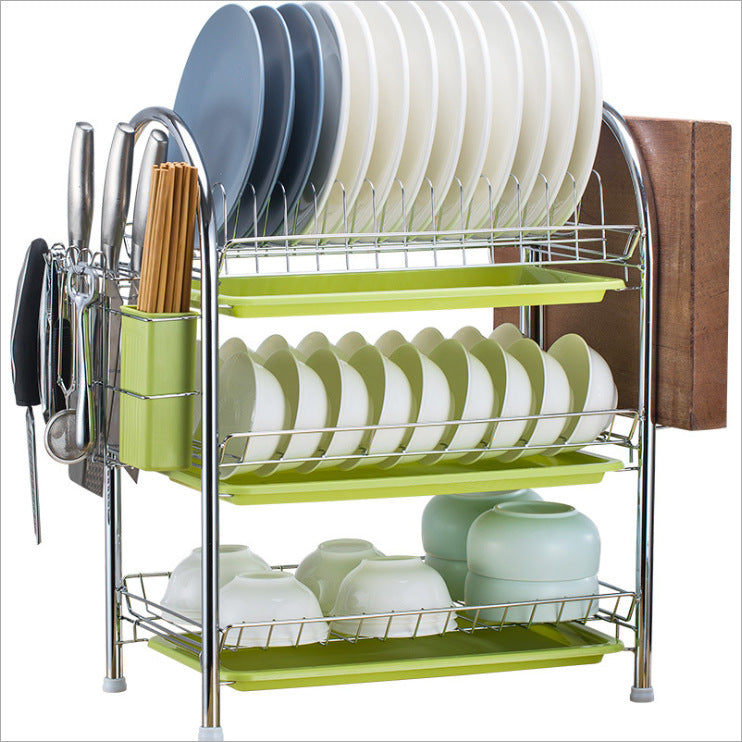 Multi-Layer Kitchen Countertop Dish and Utensil Rack