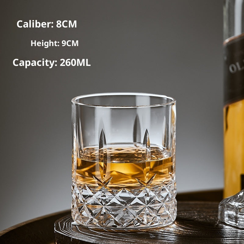 Hand Carved Whiskey Polished Carved Crystal Glasses