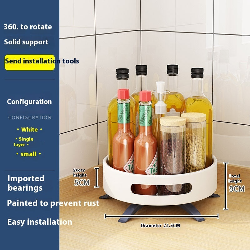 Double-Layer Rotating Kitchen Storage Rack