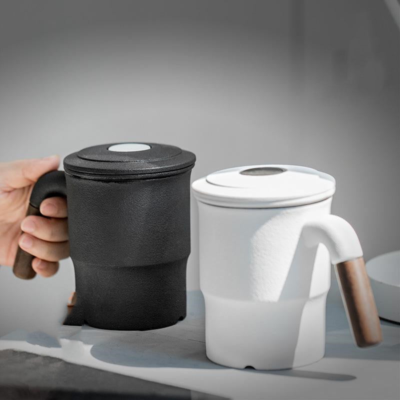 Ceramic Tea Cup With Lid And Filter Office Tea Cup