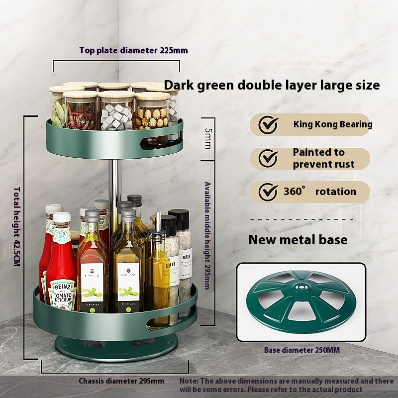 Double-Layer Rotating Kitchen Storage Rack