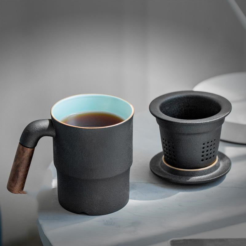Ceramic Tea Cup With Lid And Filter Office Tea Cup