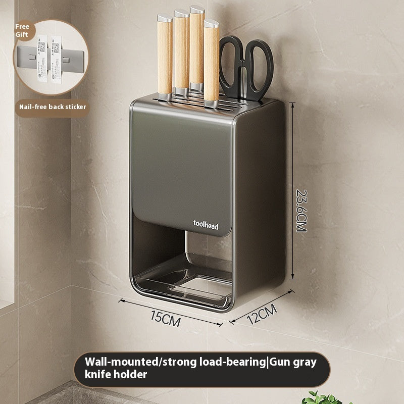 Gun Gray Kitchen Knife Holder Rack