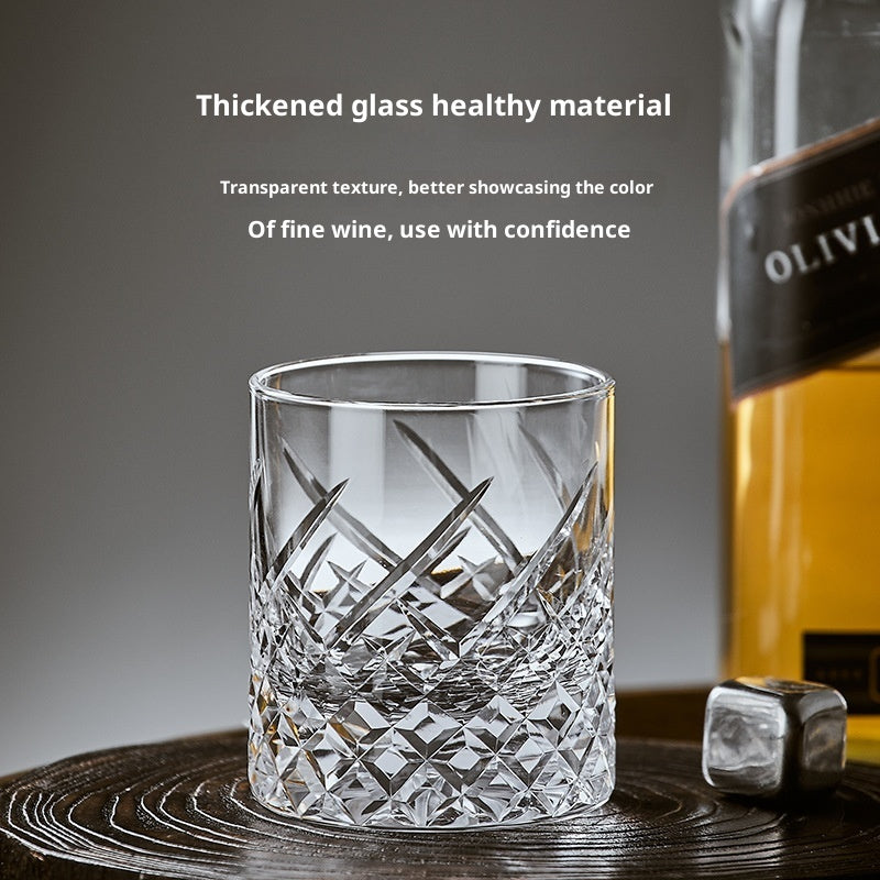 Hand Carved Whiskey Polished Carved Crystal Glasses