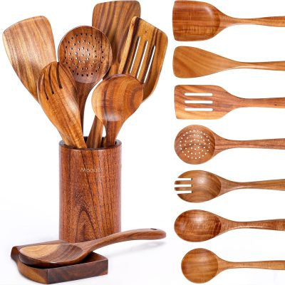 Wooden Kitchenware Set – Teak Spoon & Spatula