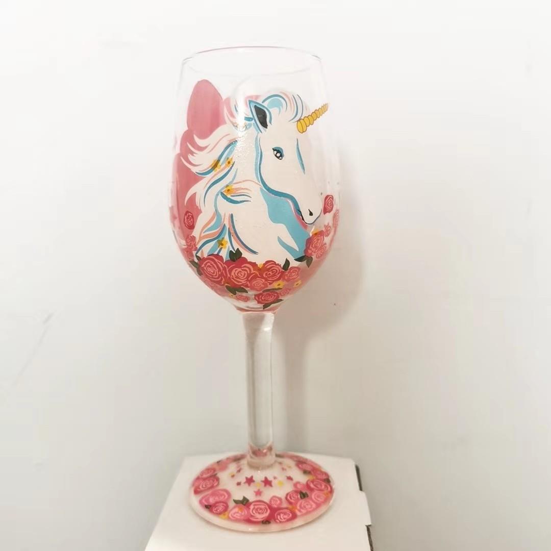 Hand-painted Crystal Wine Glasses Goblets For A Christmas