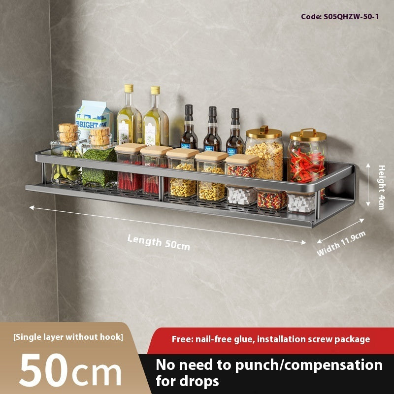 Multifunctional Wall-Mount Kitchen Rack for Seasoning