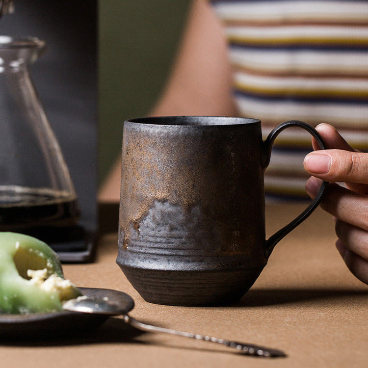 Gold-Plated Ceramic Couple Coffee Mugs