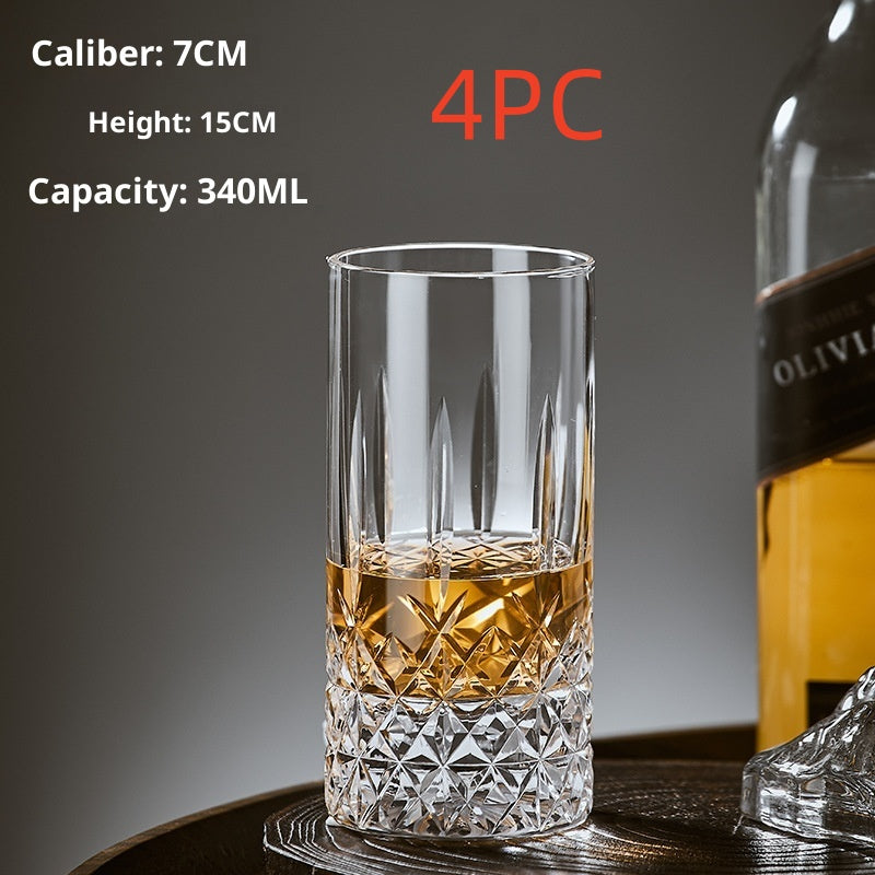 Hand Carved Whiskey Polished Carved Crystal Glasses