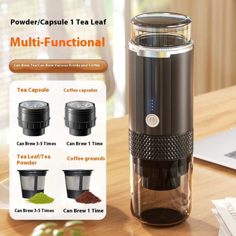 Portable Rechargeable Capsule Coffee Machine Travel Brewer